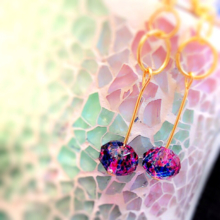 Summer earrings ♡ yo Tanabata yukata marble watercolor texture paint