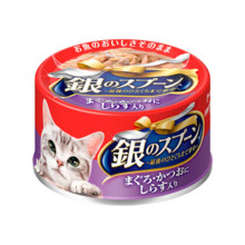 [售罄] 银勺猫粮（含金枪鱼、鲣鱼和银鱼）70克，尤妮佳，1罐
