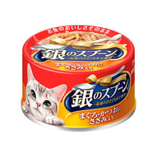 [售罄] Unicharm 银质猫用勺子，含金枪鱼、鲣鱼和鸡柳，70g