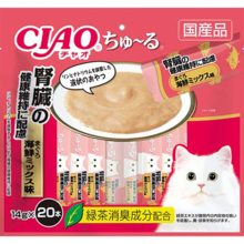 CIAO Cat Treat Churu Med tanke på underhållet av njurhälsa Maguro Seafood Mix Flavor 14g x 20 stycken * Upp till 2 per person