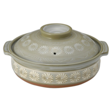 Ginmine Pottery Banko Ware Earthenware Pot Hana Mishima No. 9 for 3-4 people