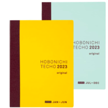 Hobonichi 2023 notebook body original (A6) size avec [A6/1 page per day (early/late)/January/Monday start] Blue, Yellow
