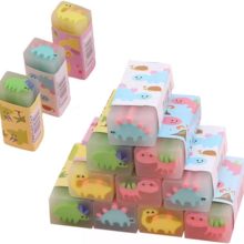 Mecyhomu Eraser Elementary School Cute New Dinosaur Pattern Pencil Eraser Set Stationery Novelty School Office Children Children Students DIY Drawing 12 Pieces Portable (12)