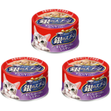 Unicharm Silver Spoon Silver Spoon Cat Food Canned Tuna Bonito with Shirasu 70g Set of 3