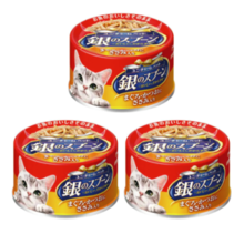 Unicharm Silver Spoon Silver Spoon Cat Food Canned Tuna Bonito with Chicken Fillet 70g Set of 3