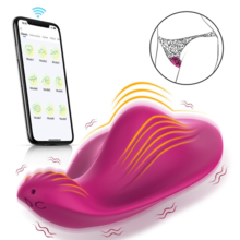 Klitorisstimulator Vibrator APP-kontroll Kvinnor Bärbar Klitorisstimulator Massage Kvinnliga Magnetiska Trosor Bär Sexleksaker för Vuxna